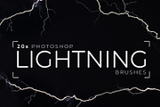 20 Photoshop Lightning Brushes, a Brush Add-On by Dene Studios (Thumbnail 1 of 9)