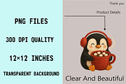 Winter Penguin Christmas Penguin Bun, an Illustration by SVGArt (Thumbnail 4 of 8)
