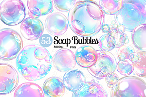 Pastel Soap Bubbles Clipart