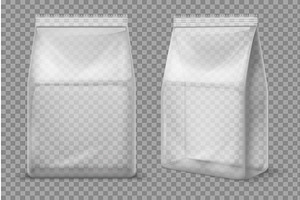 Plastic Snack Bag. Transparent Food