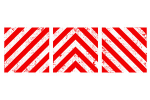 Warning sign with red and white