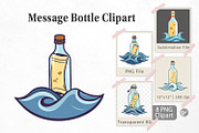Message in a Bottle Clipart, a Graphic by Artnoy (Thumbnail 1 of 5)