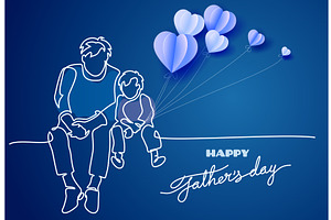 Father and son sit together and talk, a Person Illustration by Valenty
