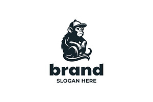 Sitting Monkey Gorilla Logo, a Branding & Logo Template by funpixel