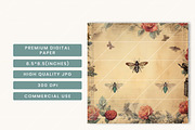 Vintage Bugs Junk Journal Paper, a Background Graphic by BusyDaydesign (Thumbnail 7 of 9)