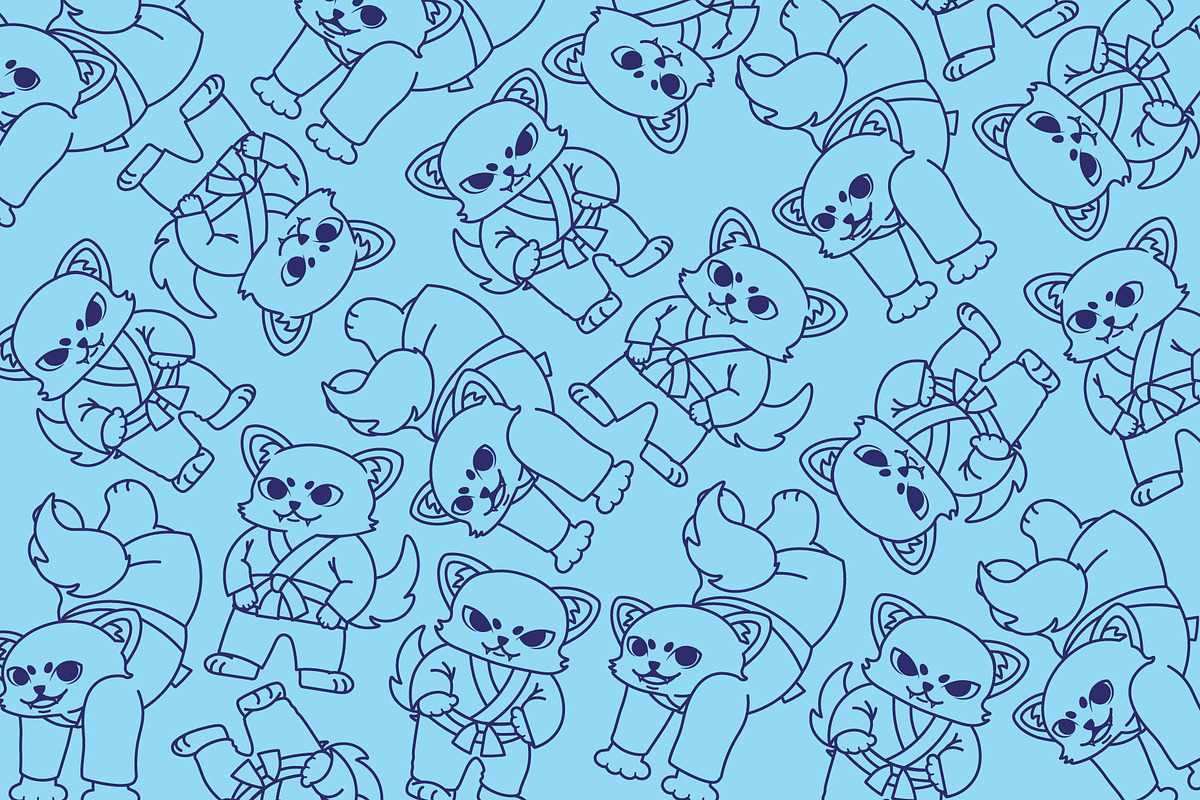Jiu Jitsu Wolf Cartoon Mascot Set, a Sport Illustration by ashenterprise (Photo 3 of 4)