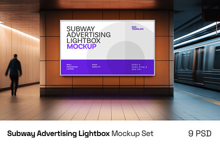 Subway Advertising Lightbox Mockup, an Advertising Mockup by Deeplab