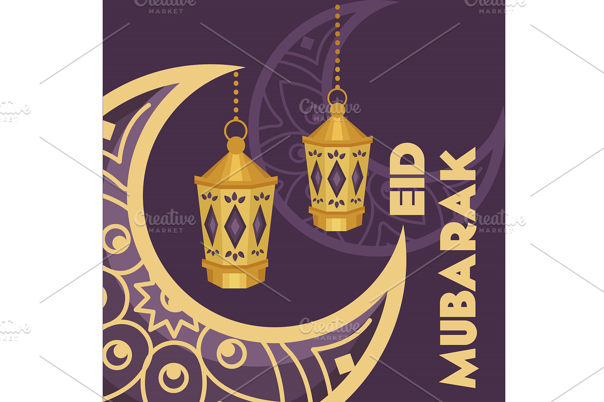 eid mubarak postcard, an Illustration by studiogstock
