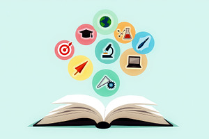 Open book with education, science, a, a School & Education Photo by Perpis