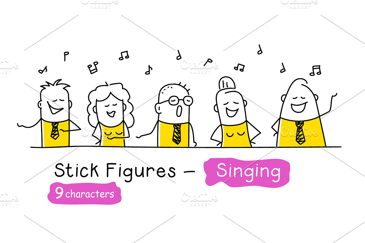Stick Figures - Singing, a Person Illustration by Anna Semenchenko (Photo 1 of 4)