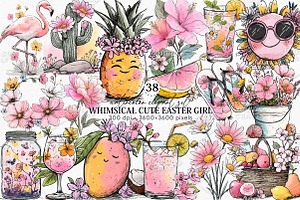 Whimsical Summer Spring Clipart PNG, an Illustration by Canvas Craft