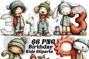 Birthday Cartoon Kid Character Clipa, an Illustration by one-touch (Thumbnail 1 of 6)