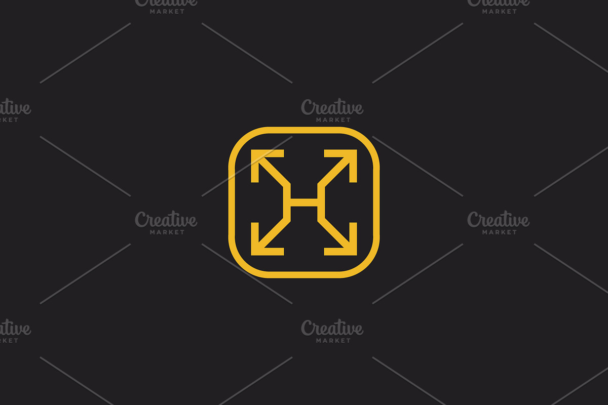 H letter logo with four arrow logo, a Branding & Logo Template by Rasagama Studio
