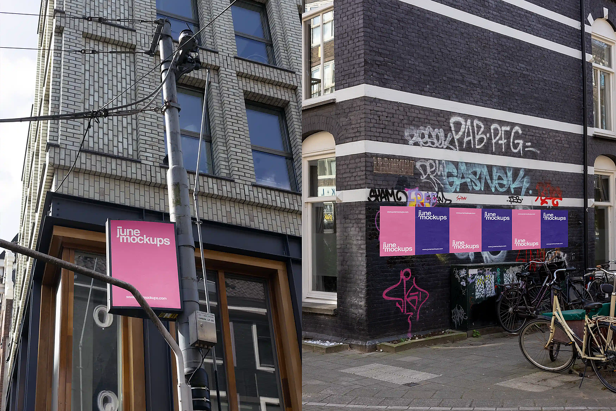 20+ Urban Poster Mockups Amsterdam, a Mockup by JuneMockups (Photo 11 of 11)