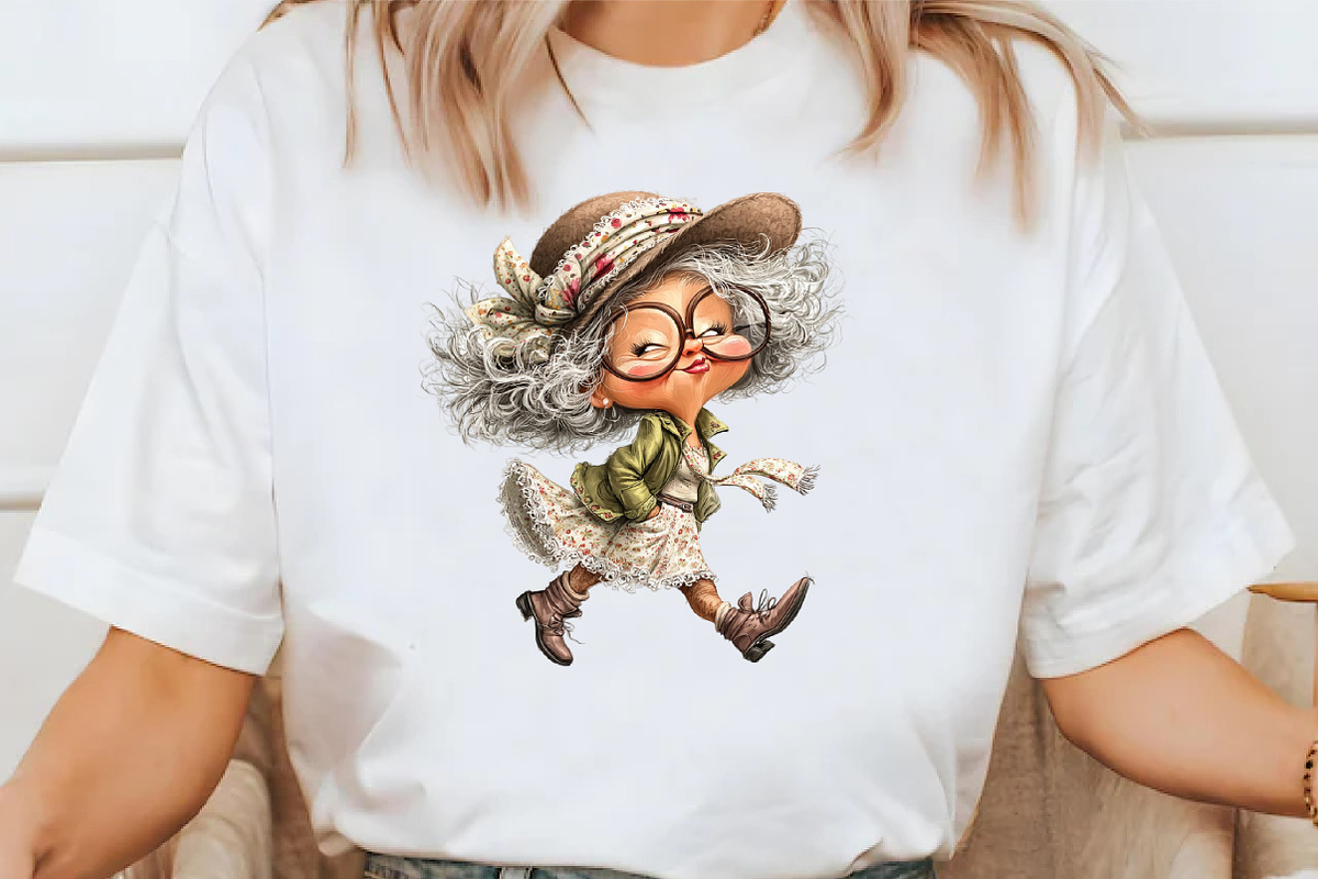 Funny Walking Grandma Clipart, an Illustration by Libby Wishes (Photo 6 of 7)