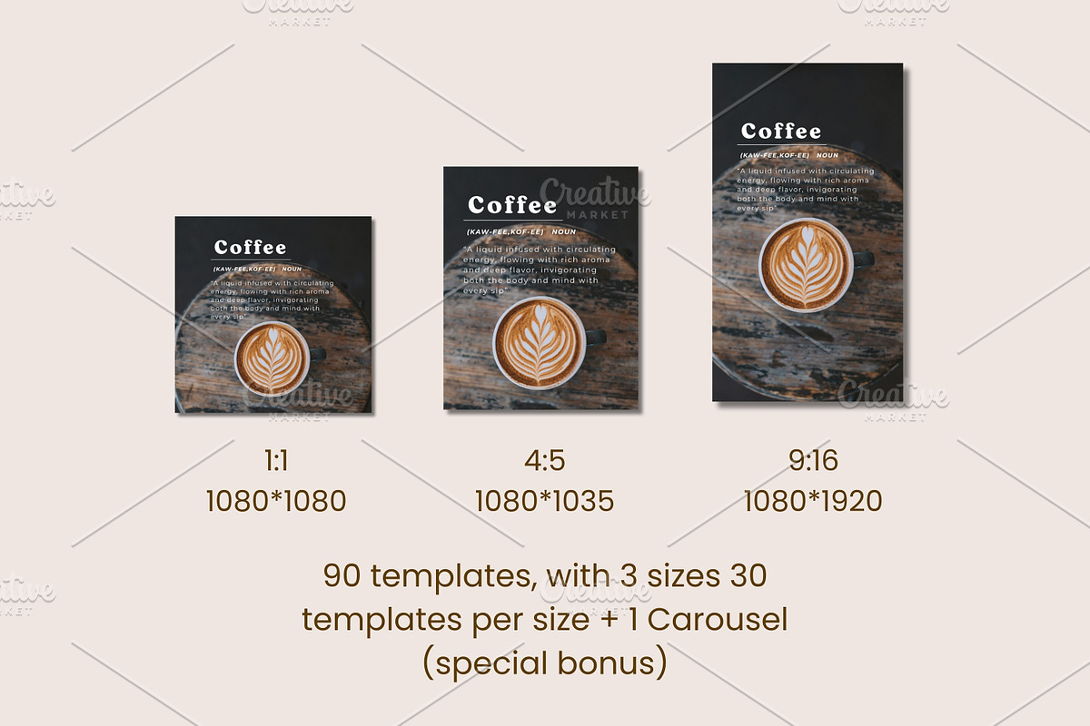 Coffee Instagram Template, a Social Media Template by ZoloDesignHub (Photo 4 of 7)