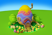 Cartoon Easter Village, an Environmental 3D Model by Souchenki (Thumbnail 23 of 31)