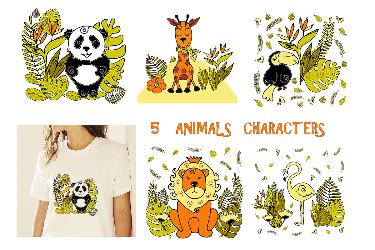 Animals Jungle clipart bundle, an Animal Illustration by WildStrawberry Magic (Photo 4 of 8)