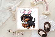 Cute Easter Bunny Dachshund Png, an Illustration by CraftArtStudio (Thumbnail 4 of 4)