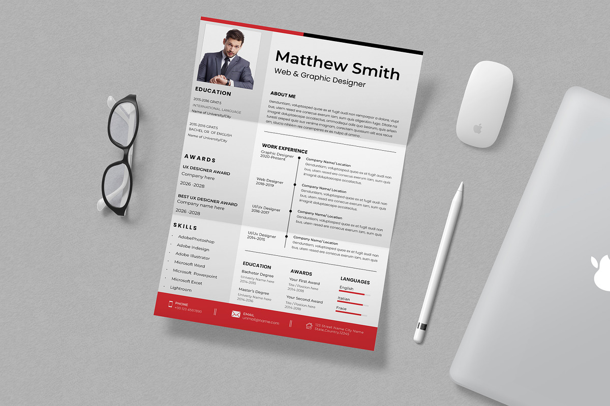 Creative Resume with Cover Letter, a Resume Template by Creatiya Type (Photo 2 of 3)