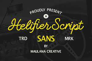 Helifier Duo Script Sans Combination, a Script Font by Maulana Creative
