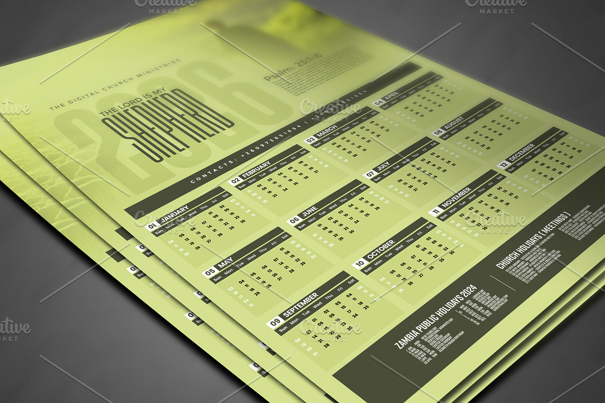 2026 Church Calendar Template, a Poster Template by church flyer templates (Photo 2 of 4)