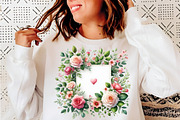 Valentines Watercolor Heart Border, an Illustration by SinaCreation (Thumbnail 5 of 11)
