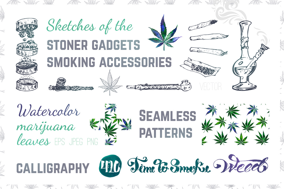 Weed. Stoner gadgets & accessories, a Healthcare Illustration by Margo Miller (Photo 1 of 45)