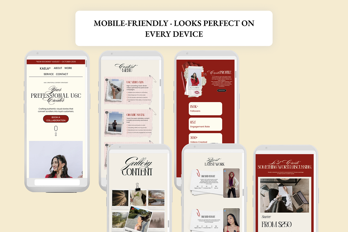 Red Velvet Canva Website Kaela UGC, a Marketing Template by AtelierDuVow (Photo 4 of 10)