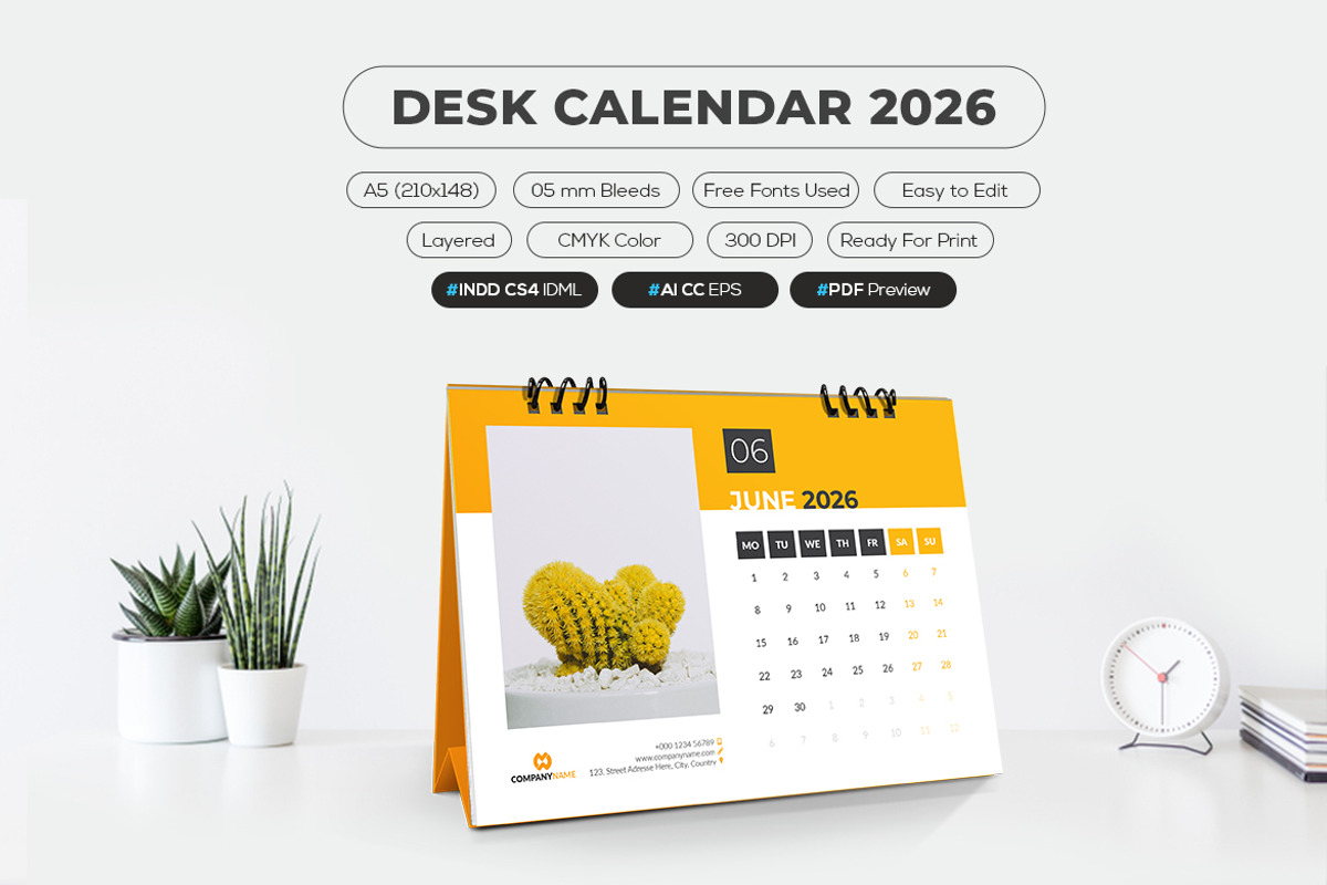 A5 Size Desk Calendar 2026 preview 3