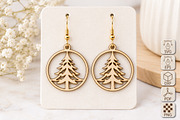Christmas Tree Earrings Laser Cut, an Object Graphic by Canvas Craft (Thumbnail 1 of 4)
