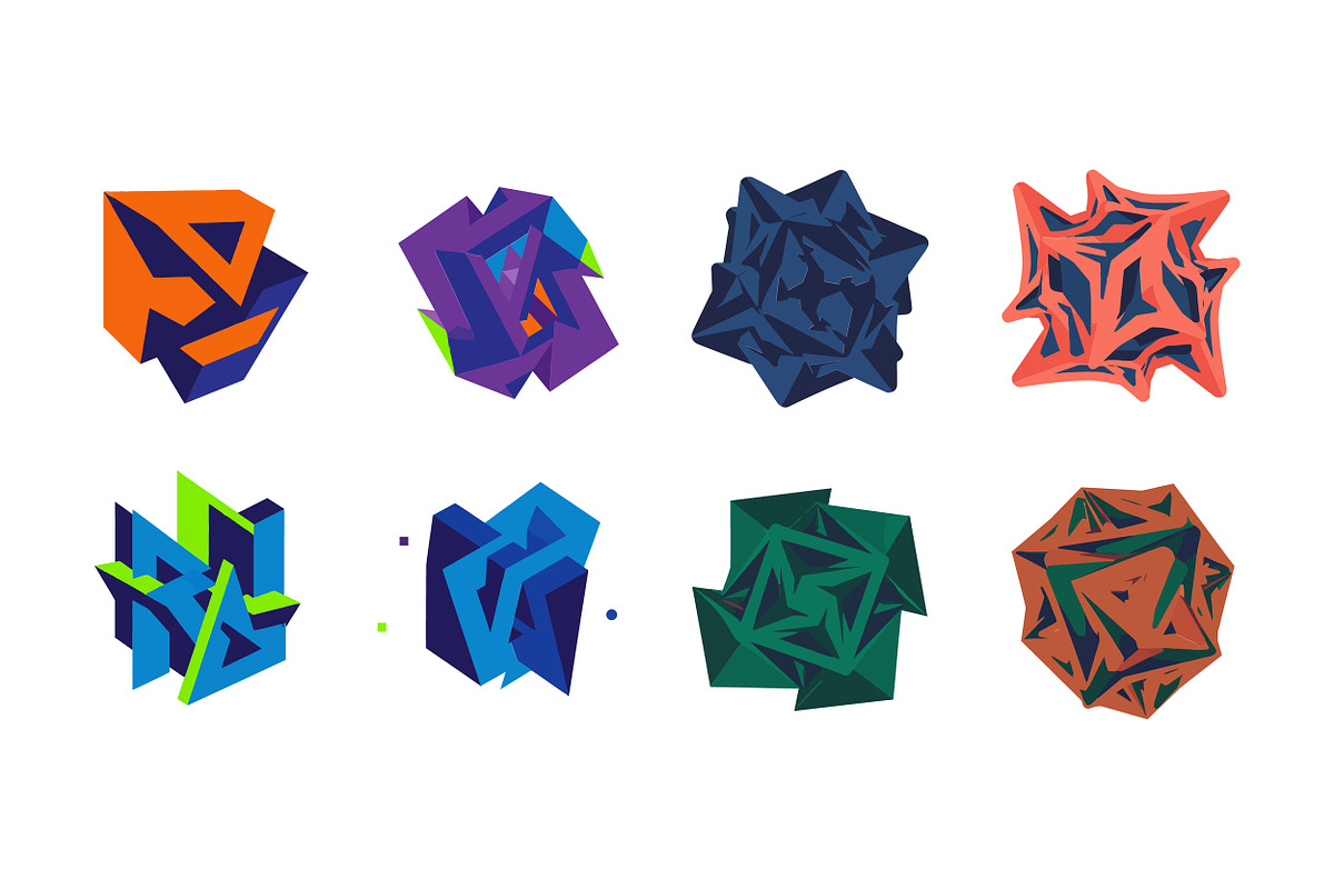 Colorful abstract shapes in dynamic, an Illustration by designvectx