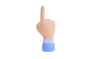 3d Render Pointing Hand Gesture