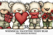 Whimsical Valentine Teddy Bear PNG, an Illustration by Craft Nest (Thumbnail 1 of 11)