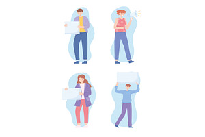 people placard megaphones, a Person Illustration by studiogstock