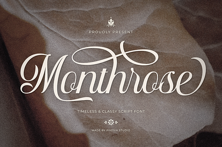 Monthrose - Modern Cursive Script, a Script Font by Pixesia Studio