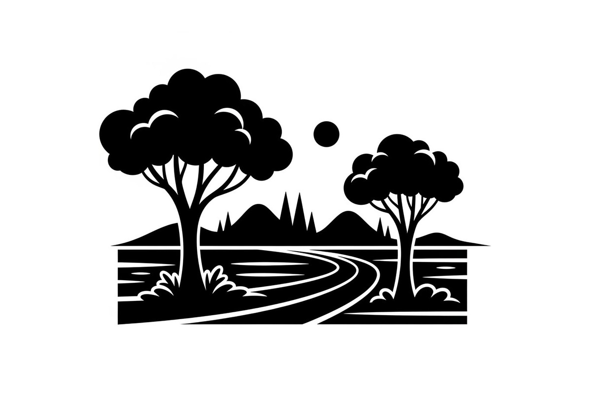 Nature Landscape Silhouette Bundle, an Illustration by Gfx_Store (Photo 2 of 6)