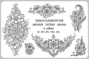 Elements in Mehndi style
