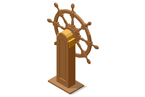 ship's wheel. A classic Isometric, an Object Illustration by Golden Sikorka
