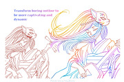 Procreate Gradient Rainbow Brush Set, a Brush Add-On by ProcreateiBox (Thumbnail 4 of 7)