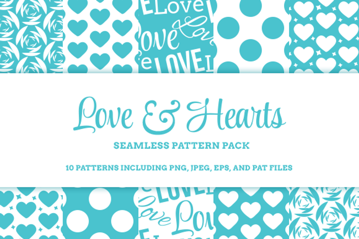 Love & Hearts 10 Seamless Patterns