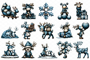 Whimsical Christmas Icy Blue Reindee, an Illustration by cherrydesign (Thumbnail 3 of 4)