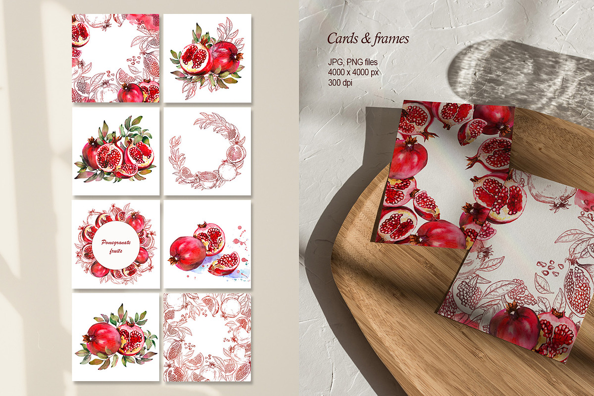 Pomegranate fruits, a Food Illustration by Jeanna Draw (Photo 5 of 10)