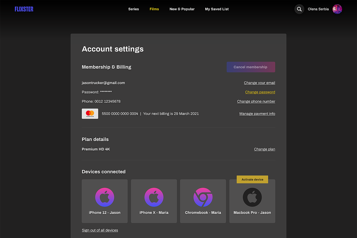 Flixster streaming service web kit, an UI Kit Template by SPACECAKE (Photo 11 of 15)