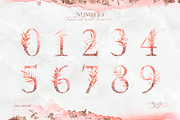 Pink watercolor leaves set. Alphabet, a Decorative Illustration by MiraEl Art (Thumbnail 4 of 15)