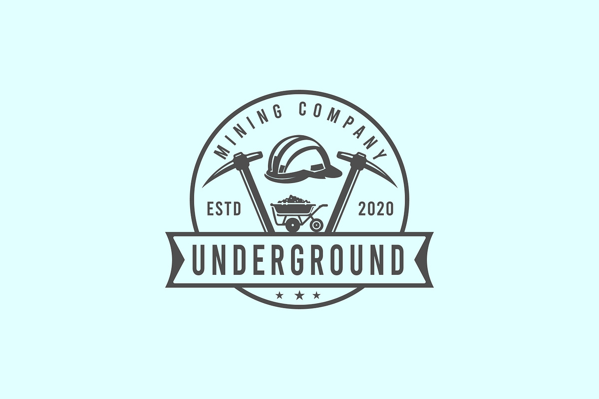 Vintage Underground Mining Logos, a Branding & Logo Template by Billah Hub (Photo 2 of 4)