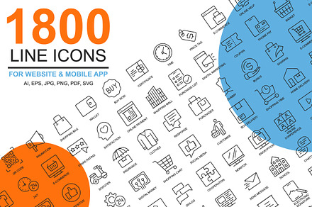 1800 Premium Outline Icons, an Outline Icon by alexdndz