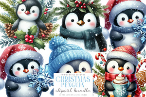 Christmas Penguin Winter Penguin PNG, an Illustration by SinaCreation
