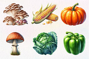 Watercolor Farm Vegetables Clipart, an Illustration by Dream Creation (Thumbnail 5 of 7)