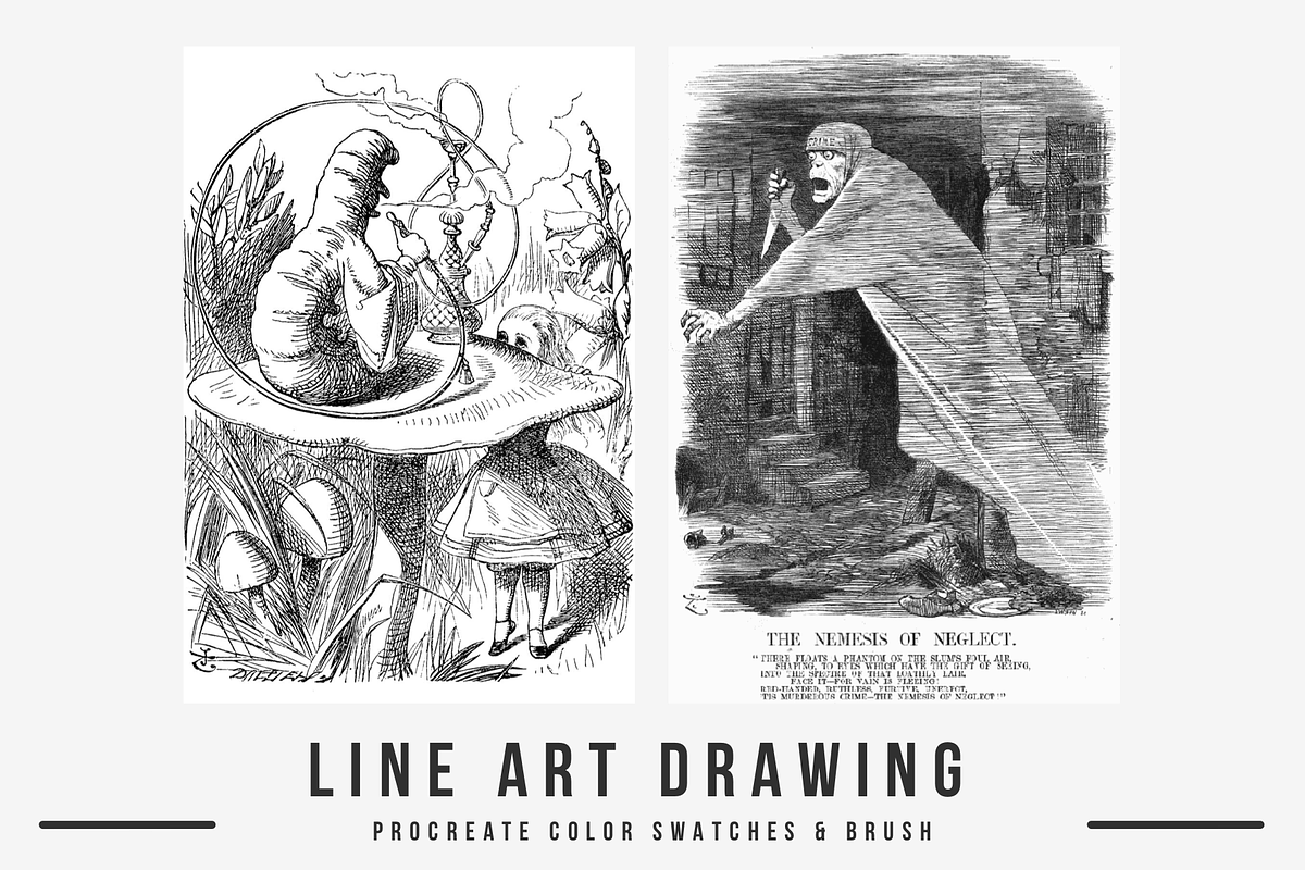 Line Art Drawing Procreate Brushes, a Brush Add-On by Digi Life (Photo 6 of 13)